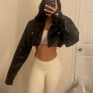 Edikted Faux leather cropped jacket NEW W TAG